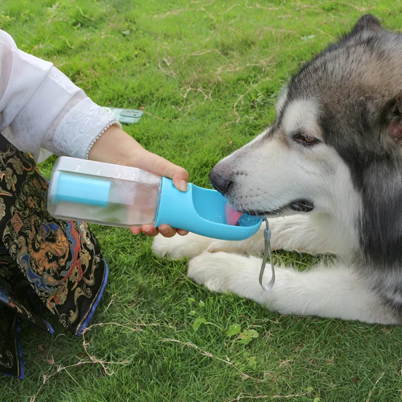 Portable Dog Water Bottle With Poop Bag Dispenser