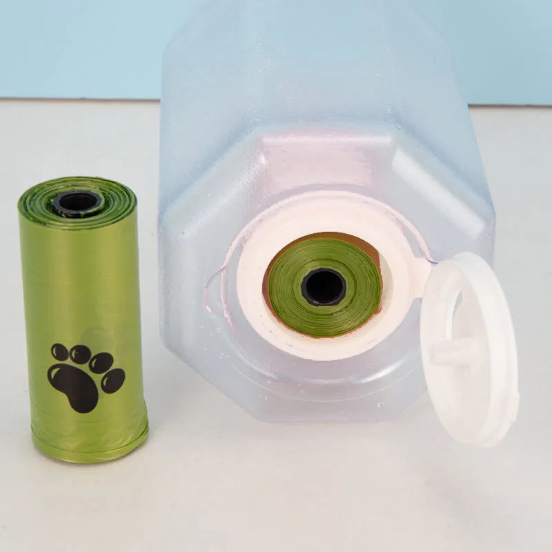 Portable Dog Water Bottle With Poop Bag Dispenser